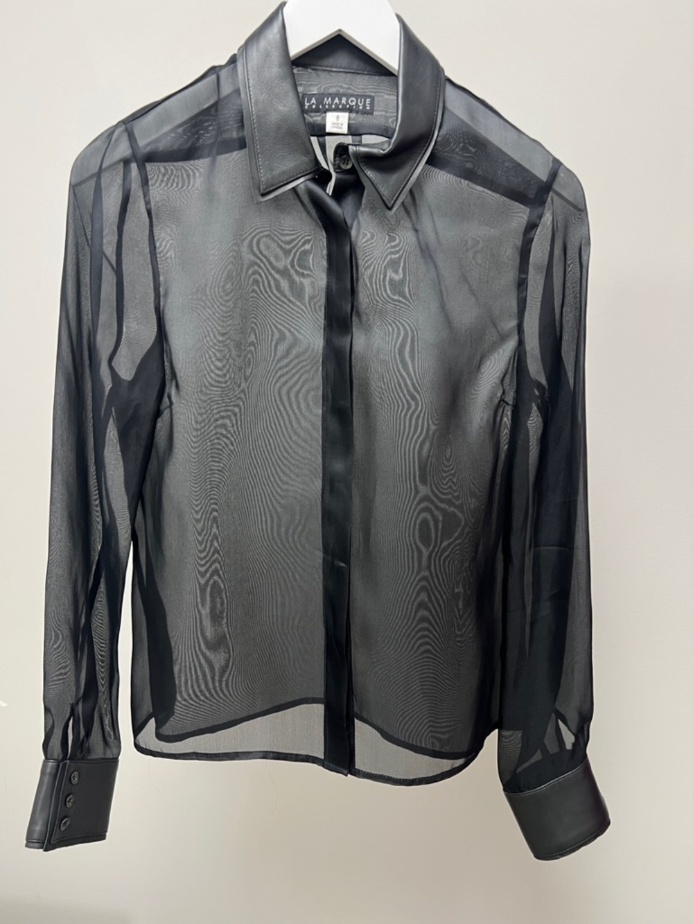 La Marque Sheer Black Button-Up Blouse